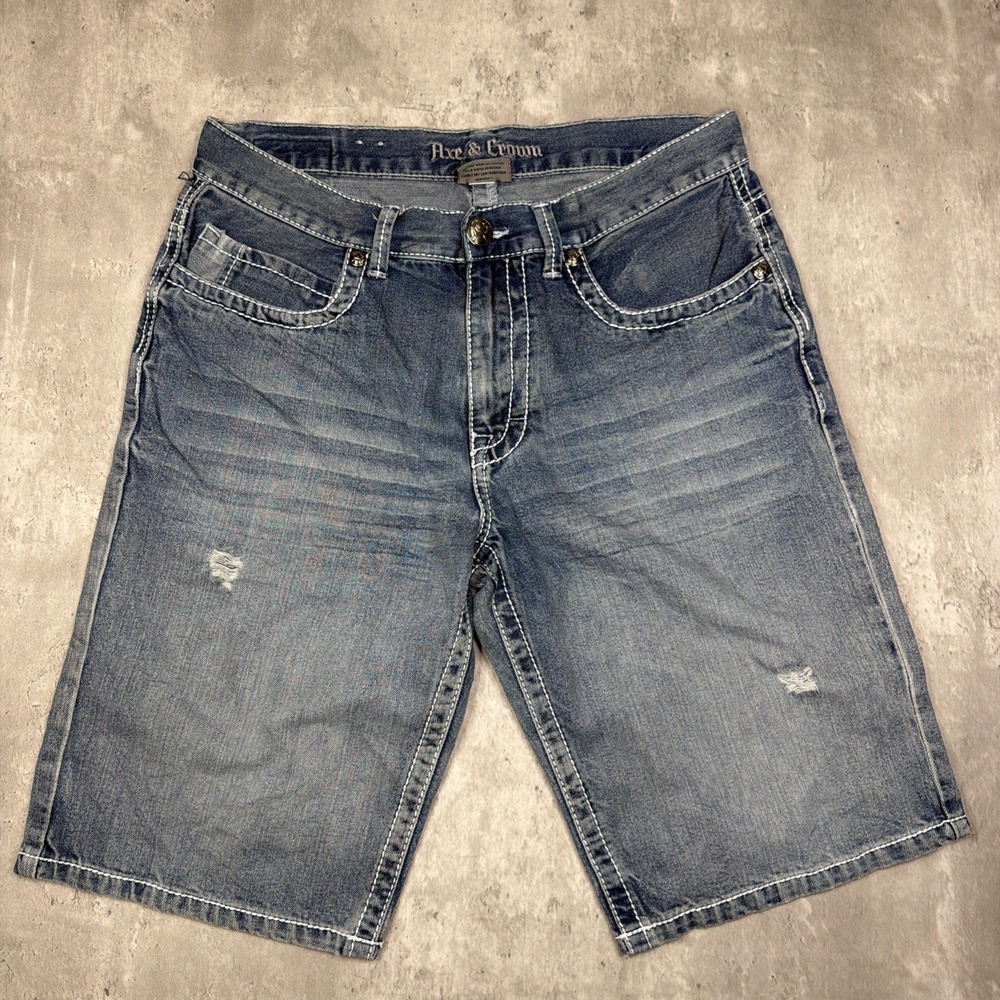 VTG Axe & Crown Jean Shorts Jorts Relaxed Y2K Skater Denim Surf Pockets